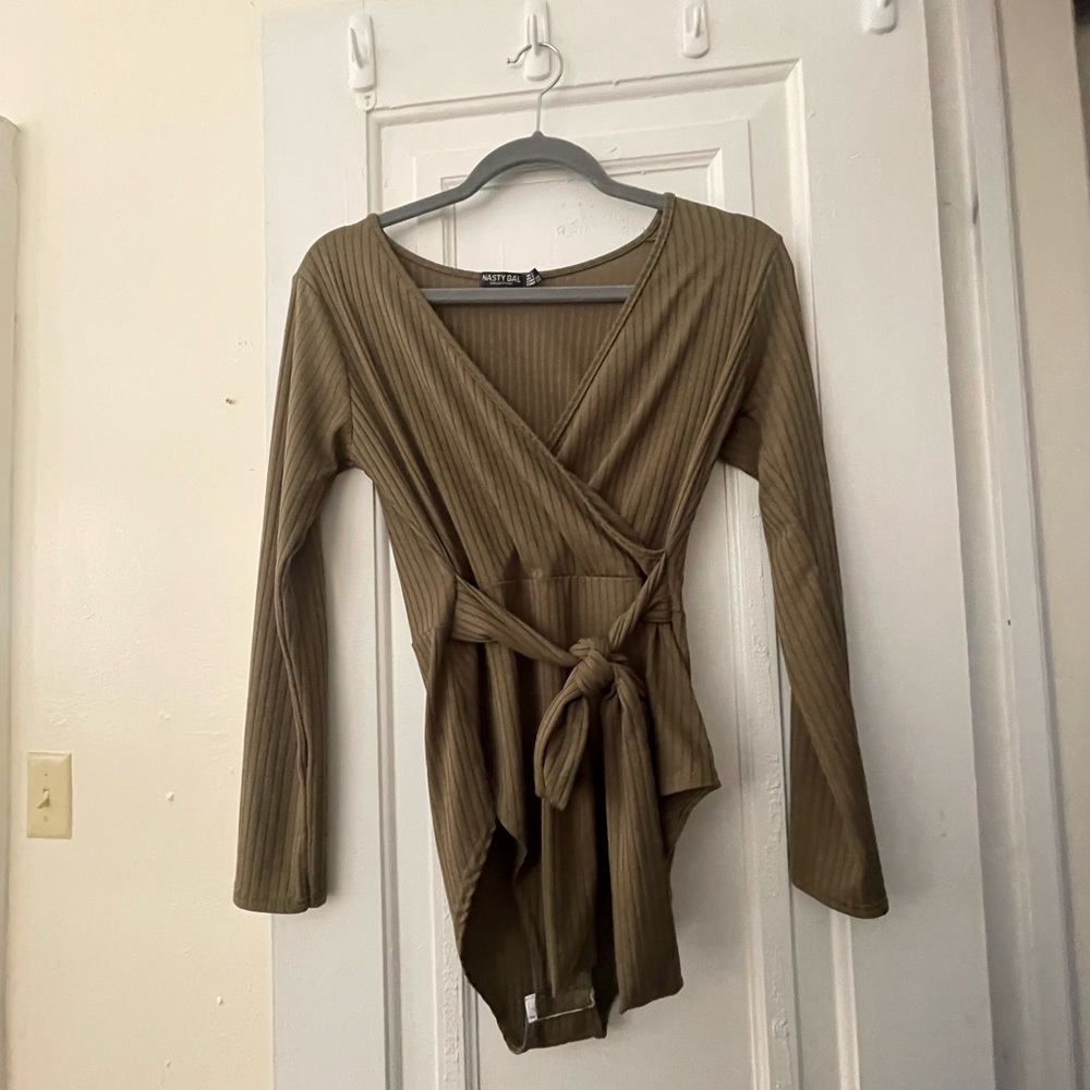 olive green long sleeve bodysuit